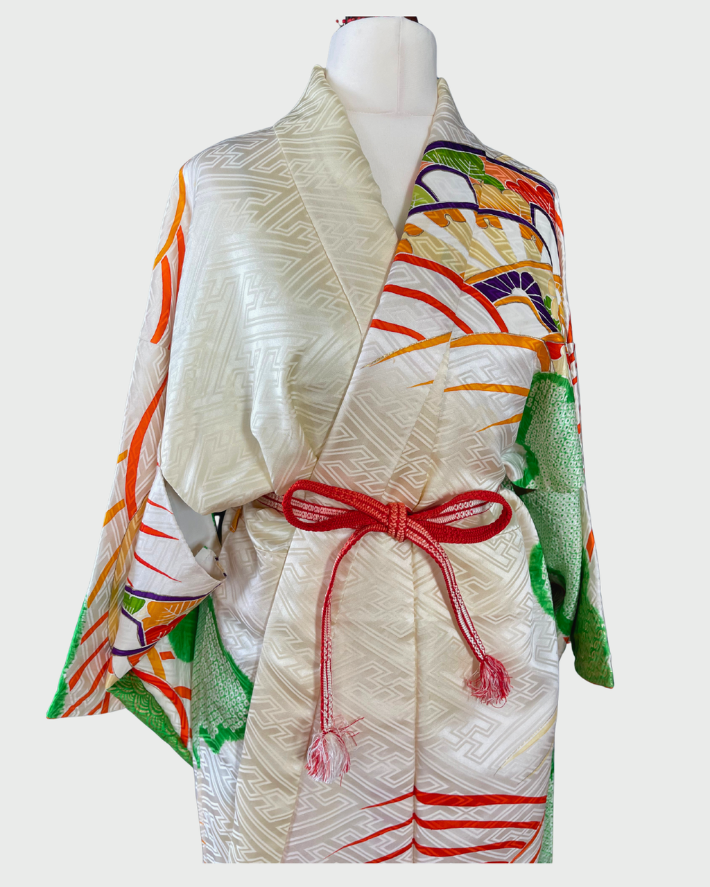 Green Bouquet Kimono Gown