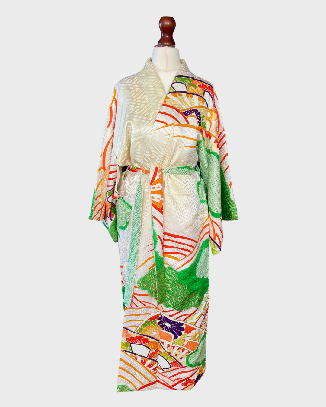 Green Bouquet Kimono Gown