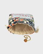 Petit Kinchaku Pouch / Navy floral
