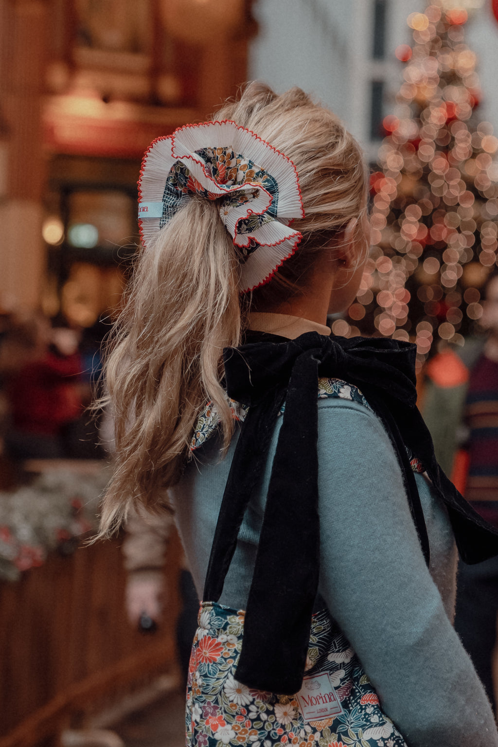 Kimono Ribbon Bag  / Navy Bloom