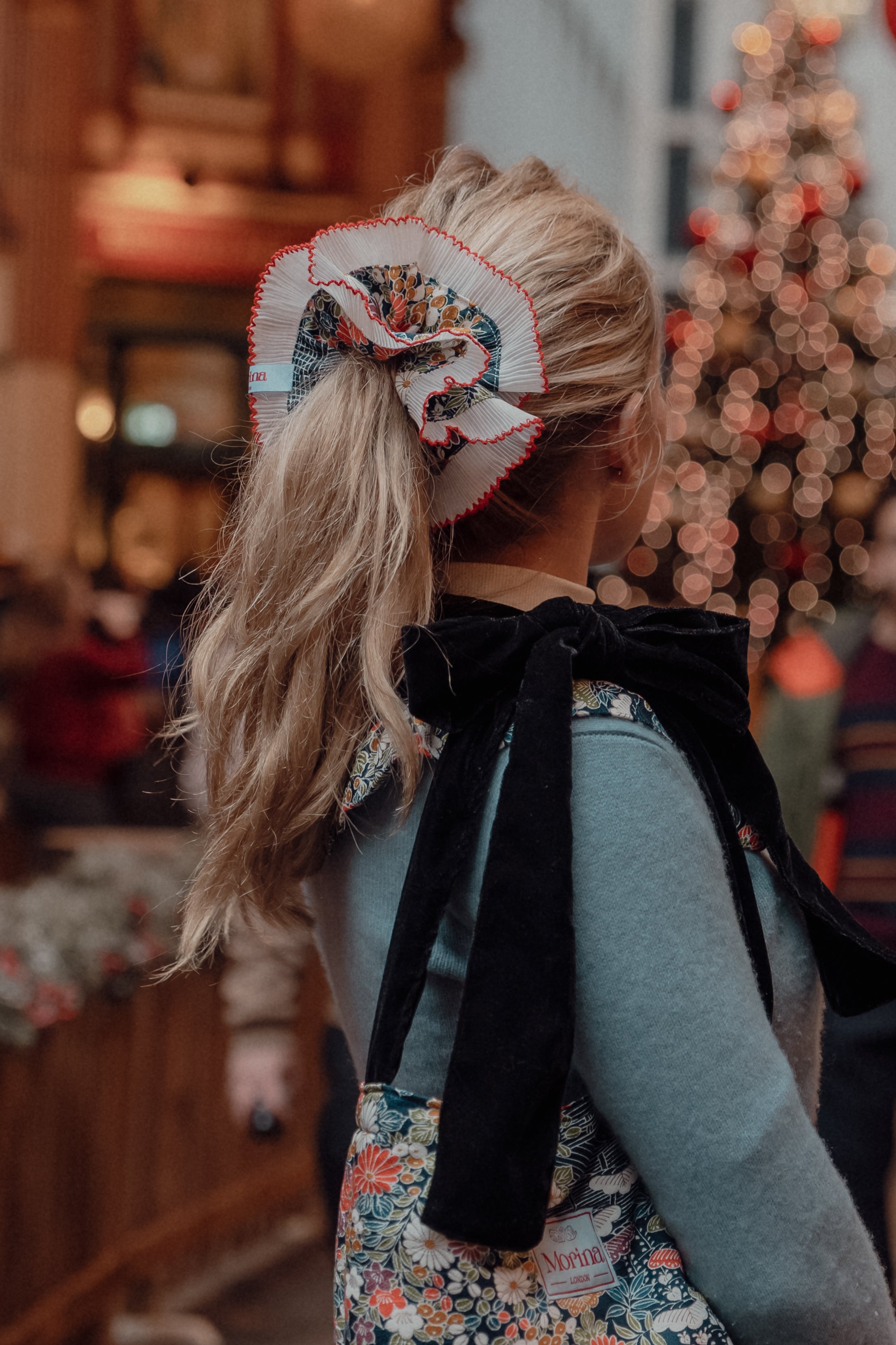 Kimono Ribbon Bag  / Navy Bloom