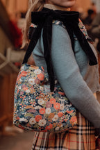 Kimono Ribbon Bag  / Navy Bloom